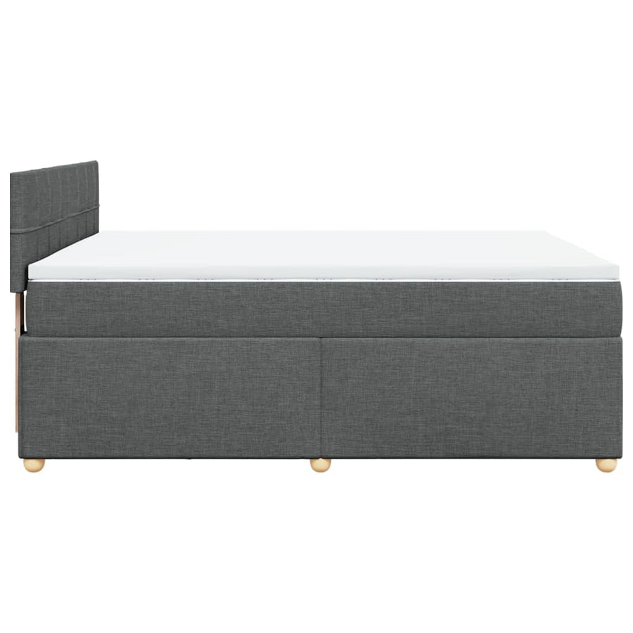 Boxspring met matras stof donkergrijs 160x200 cm