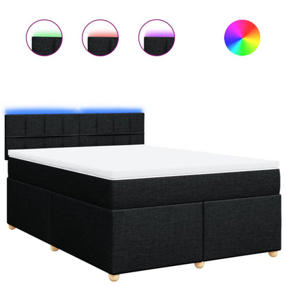 Boxspring met matras stof zwart 160x200 cm