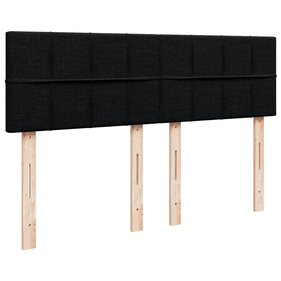 Boxspring met matras stof zwart 160x200 cm