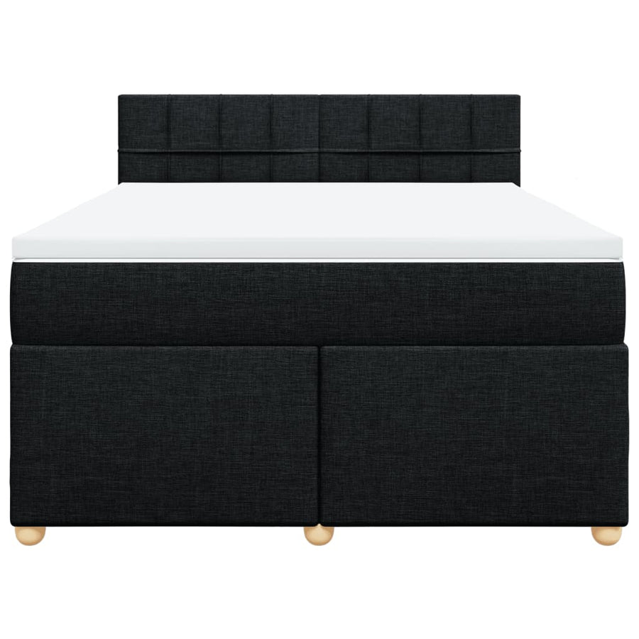 Boxspring met matras stof zwart 160x200 cm