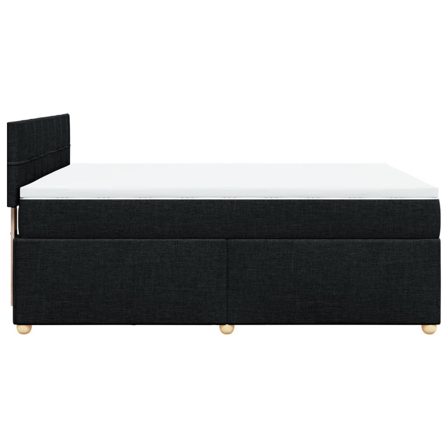 Boxspring met matras stof zwart 160x200 cm