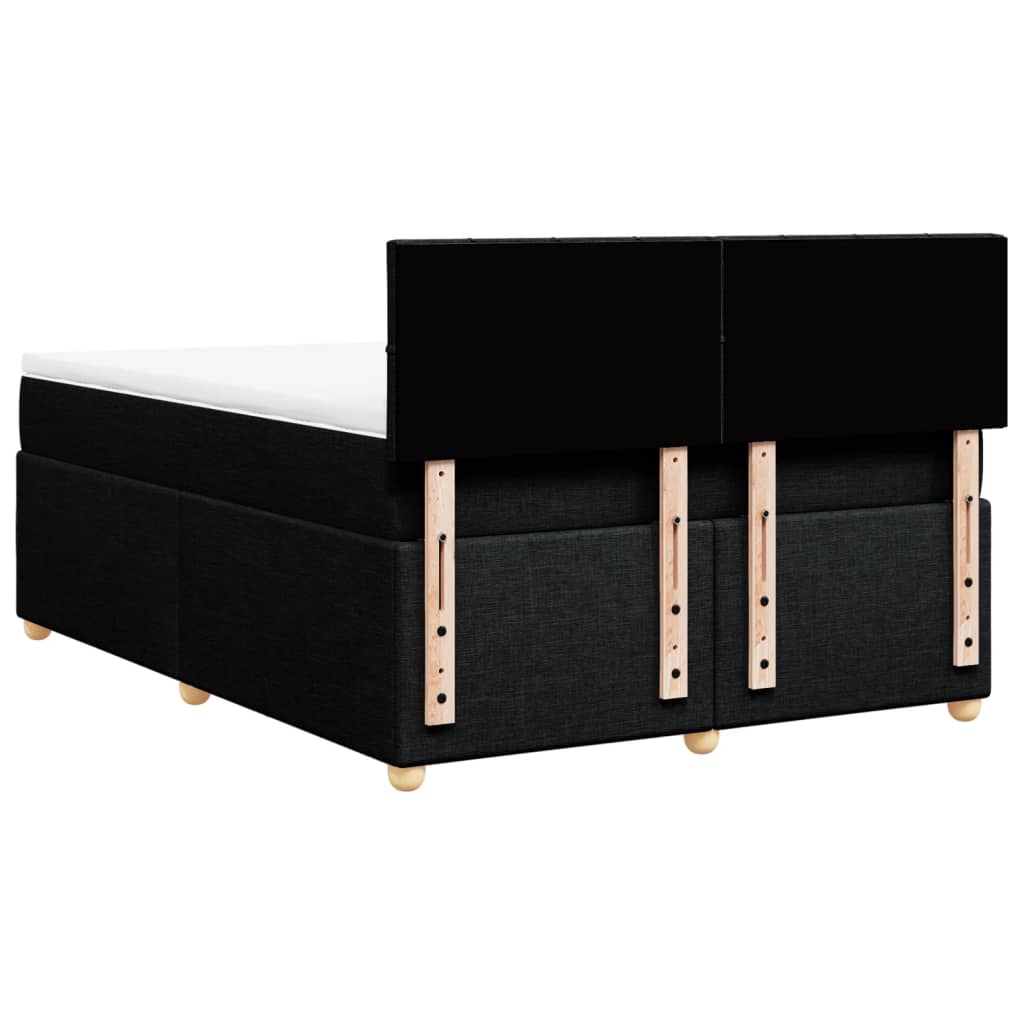 Boxspring met matras stof zwart 160x200 cm