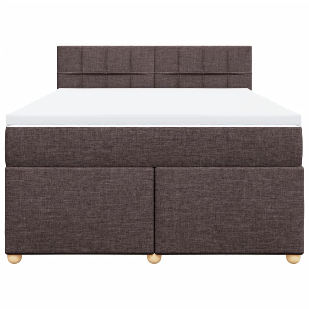 Boxspring met matras stof donkerbruin 160x200 cm