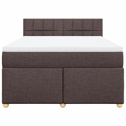 Boxspring met matras stof donkerbruin 160x200 cm