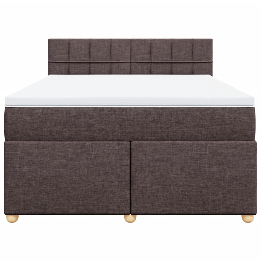 Boxspring met matras stof donkerbruin 160x200 cm