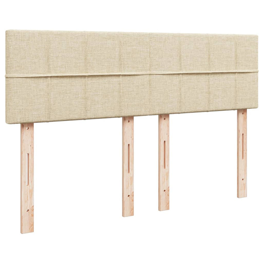 Boxspring met matras stof crèmekleurig 160x200 cm