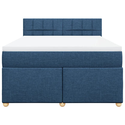 Boxspring met matras stof blauw 160x200 cm