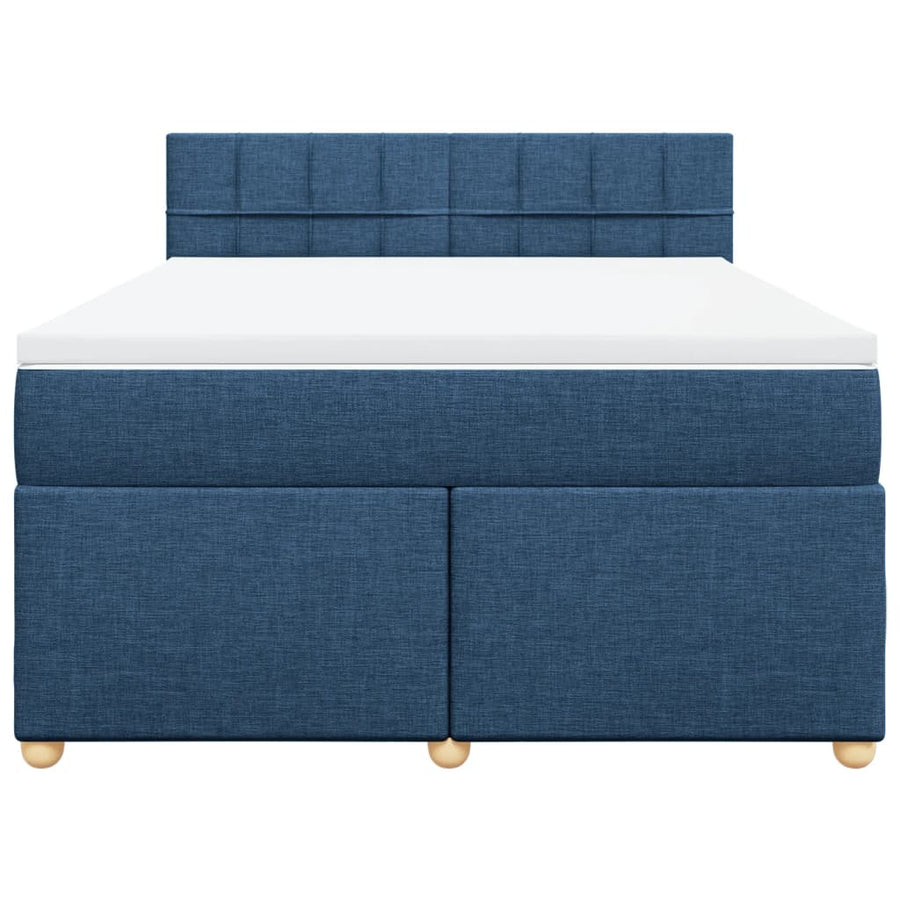 Boxspring met matras stof blauw 160x200 cm