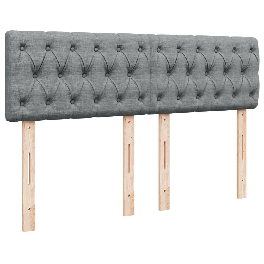 Boxspring met matras stof lichtgrijs 160x200 cm