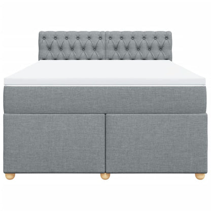 Boxspring met matras stof lichtgrijs 160x200 cm