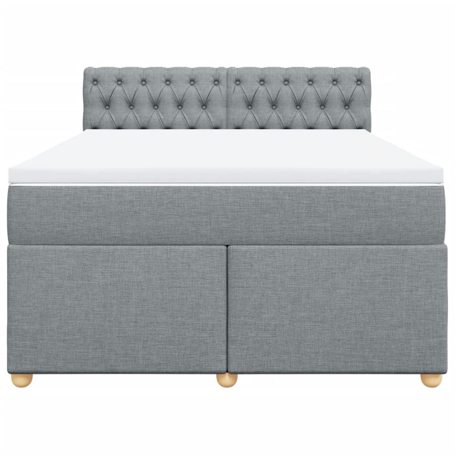 Boxspring met matras stof lichtgrijs 160x200 cm