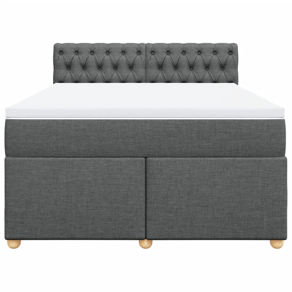 Boxspring met matras stof donkergrijs 160x200 cm