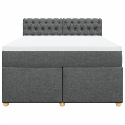 Boxspring met matras stof donkergrijs 160x200 cm