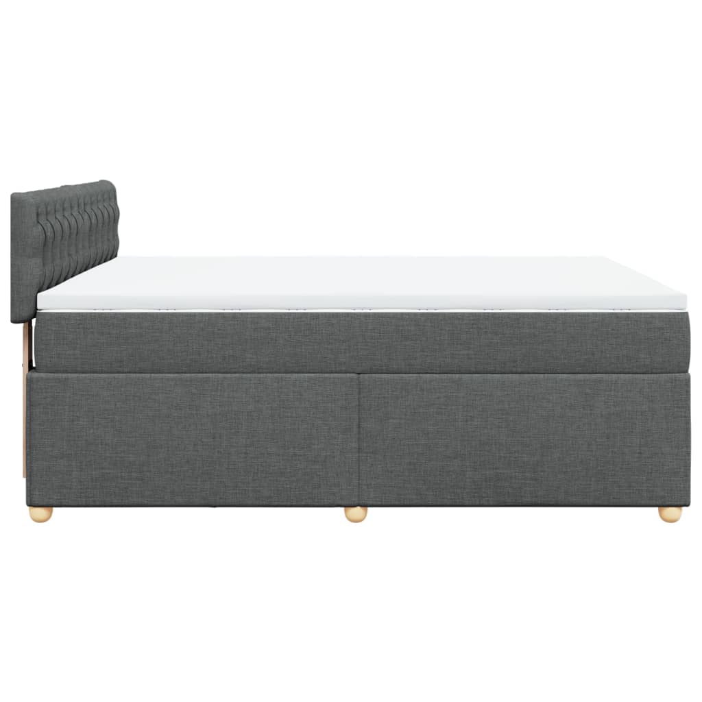Boxspring met matras stof donkergrijs 160x200 cm