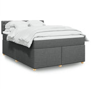 Boxspring 160x200 cm donkergrijs met matras