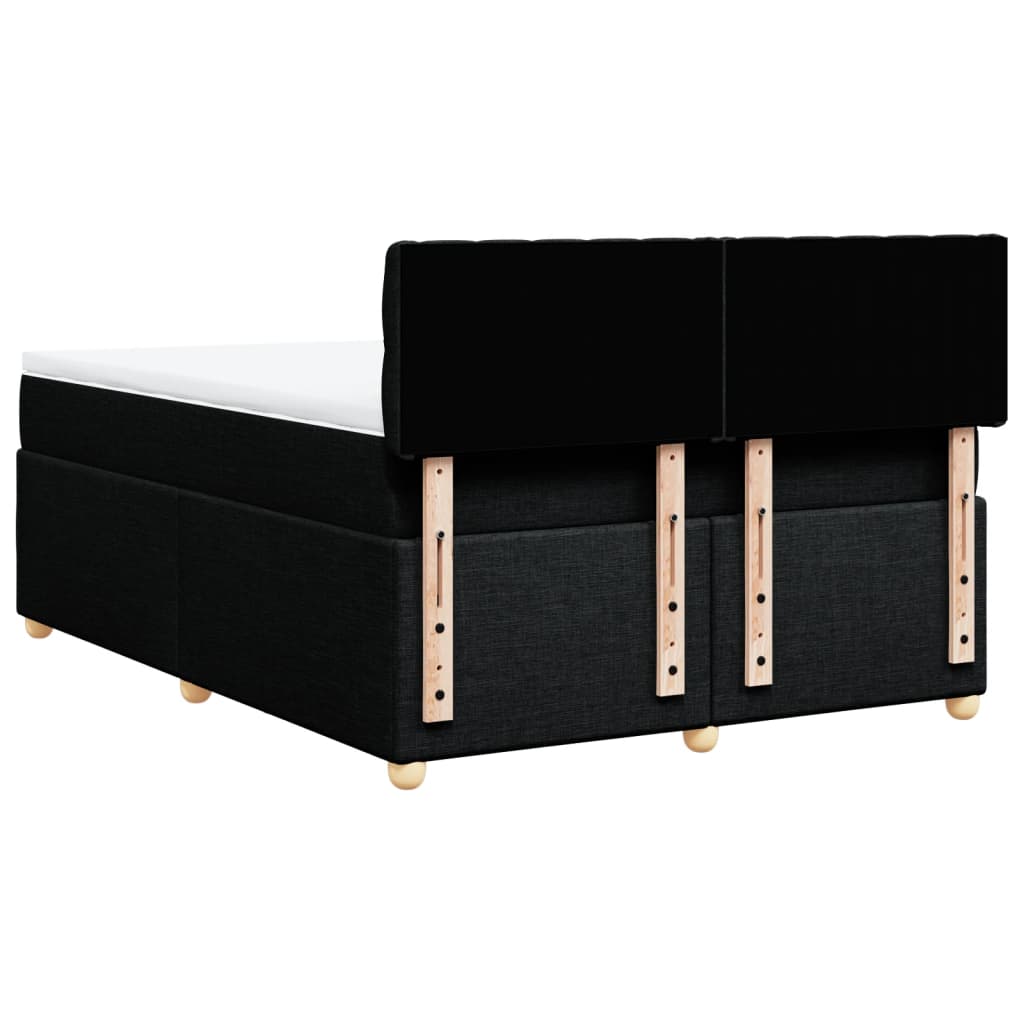 Boxspring met matras stof zwart 160x200 cm