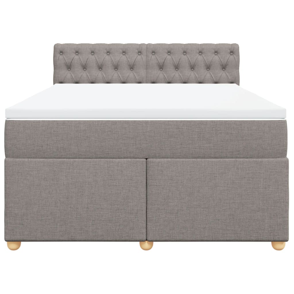 Boxspring met matras stof taupe 160x200 cm