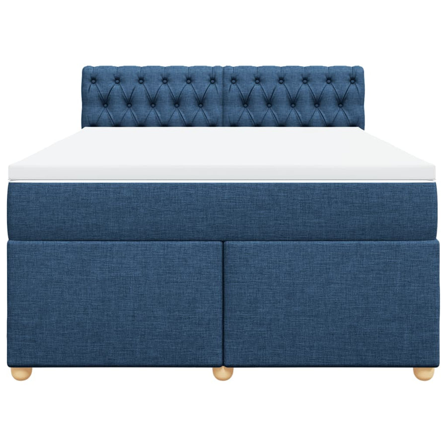 Boxspring met matras stof blauw 160x200 cm