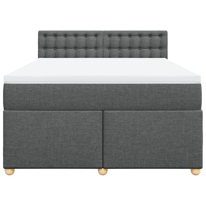 Boxspring met matras stof donkergrijs 160x200 cm