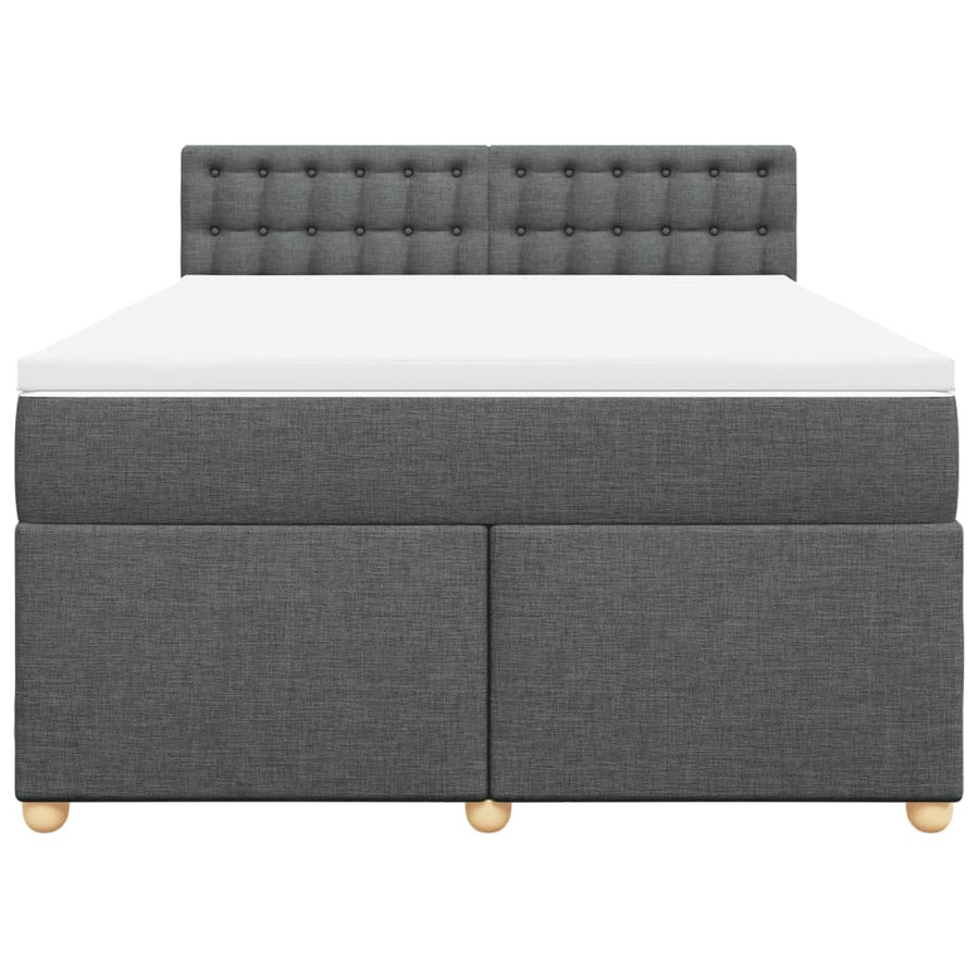 Boxspring met matras stof donkergrijs 160x200 cm