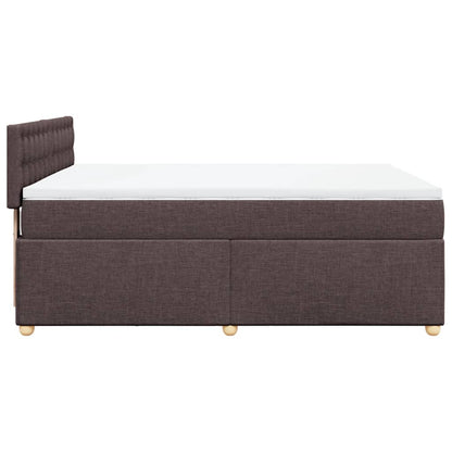 Boxspring met matras stof donkerbruin 160x200 cm