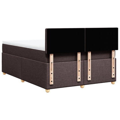 Boxspring met matras stof donkerbruin 160x200 cm