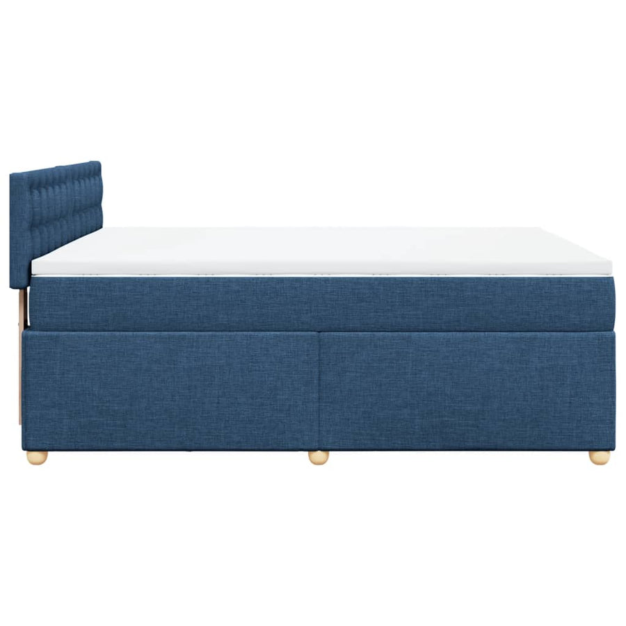 Boxspring met matras stof blauw 160x200 cm