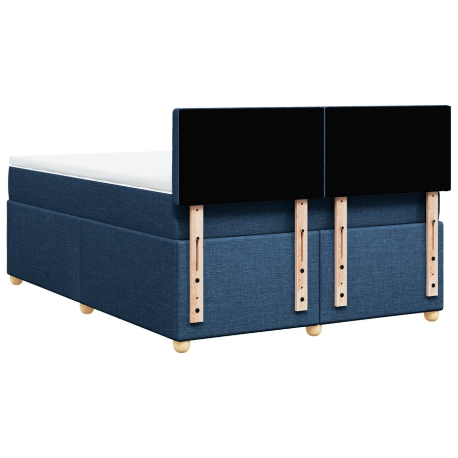 Boxspring met matras stof blauw 160x200 cm