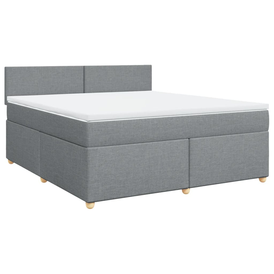 Boxspring met matras stof lichtgrijs 180x200 cm