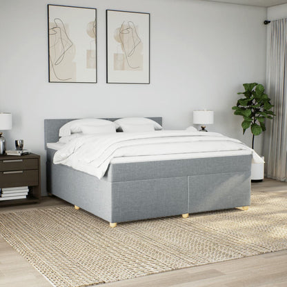 Boxspring met matras stof lichtgrijs 180x200 cm