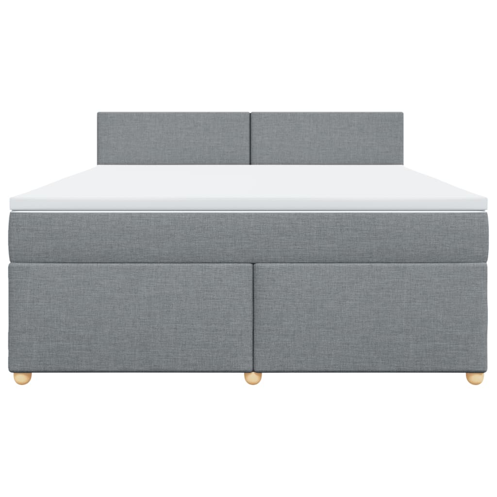 Boxspring met matras stof lichtgrijs 180x200 cm