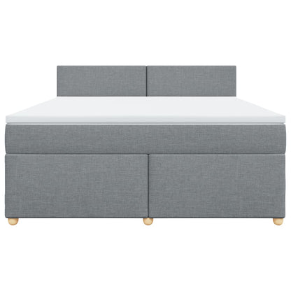 Boxspring met matras stof lichtgrijs 180x200 cm
