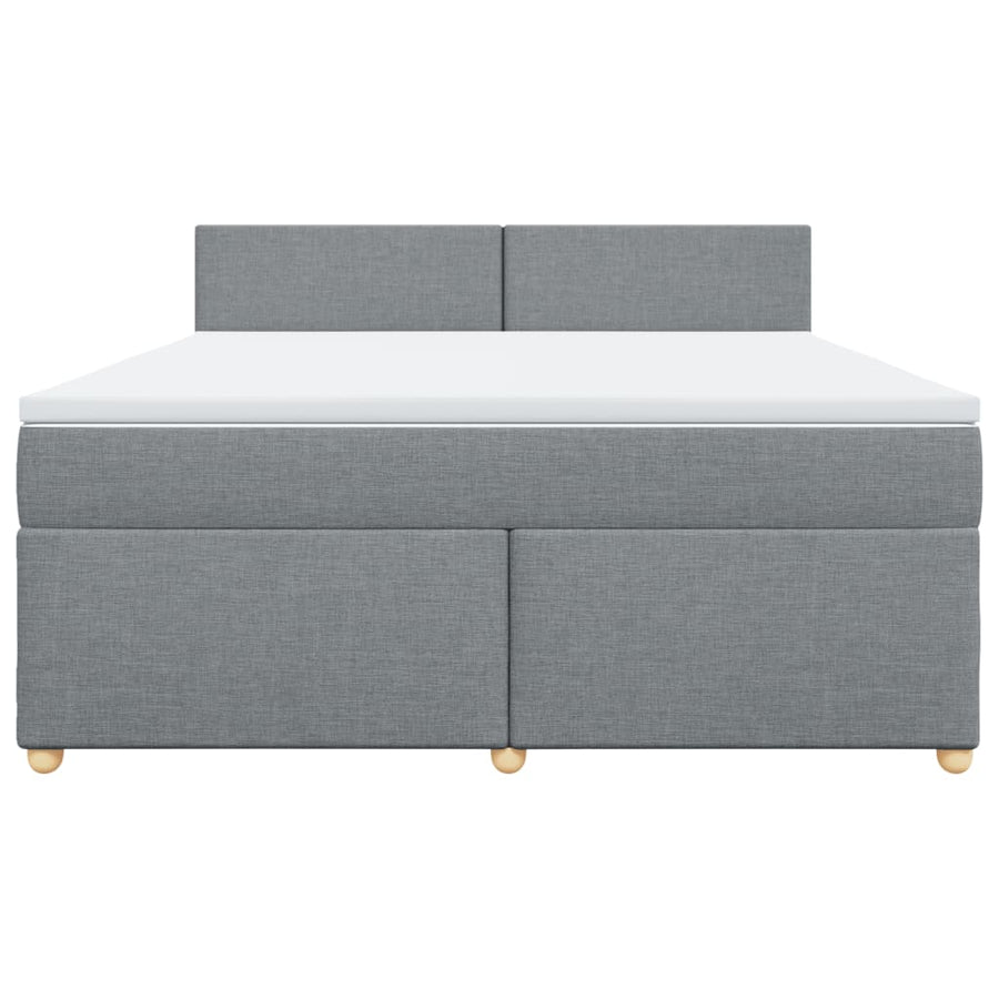 Boxspring met matras stof lichtgrijs 180x200 cm