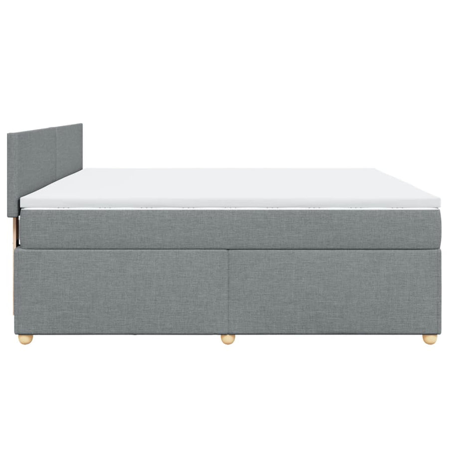 Boxspring met matras stof lichtgrijs 180x200 cm