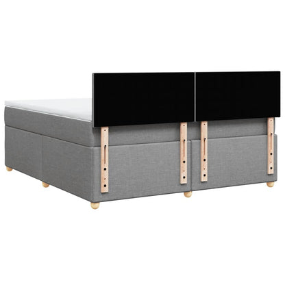 Boxspring met matras stof lichtgrijs 180x200 cm