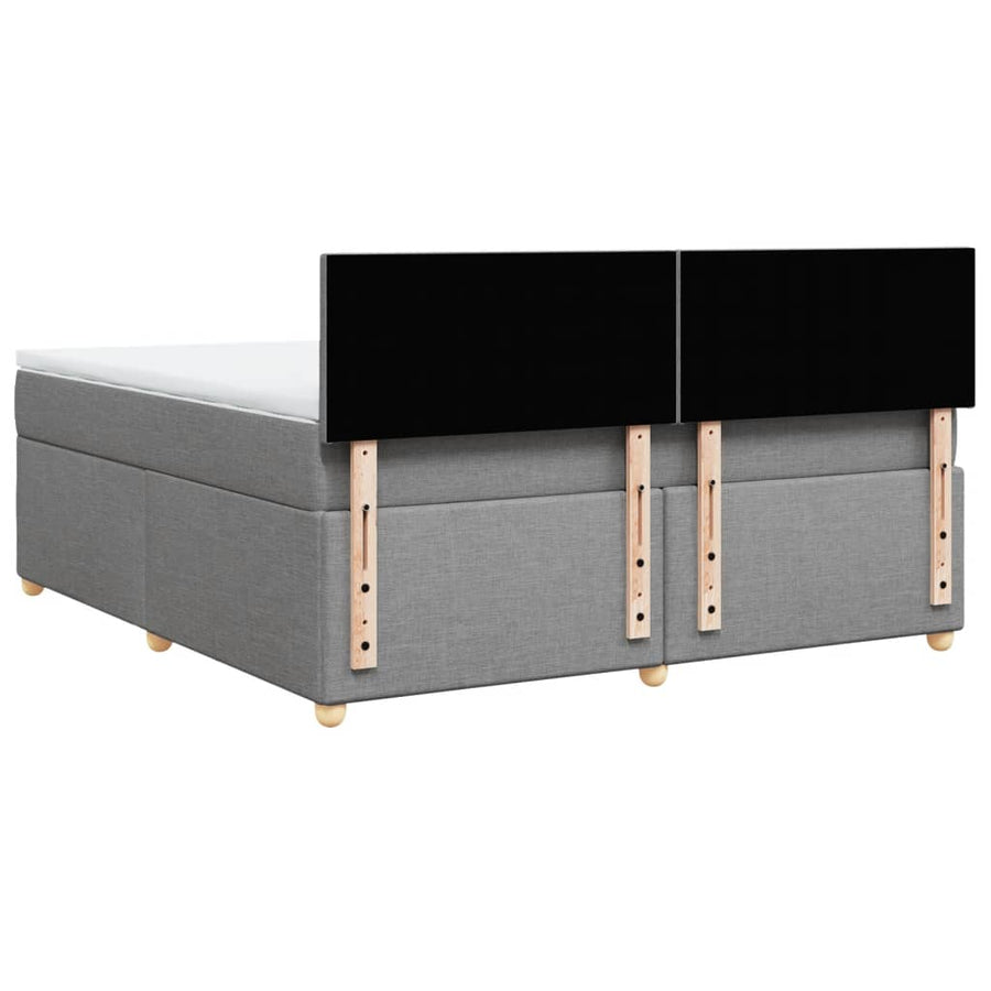 Boxspring met matras stof lichtgrijs 180x200 cm