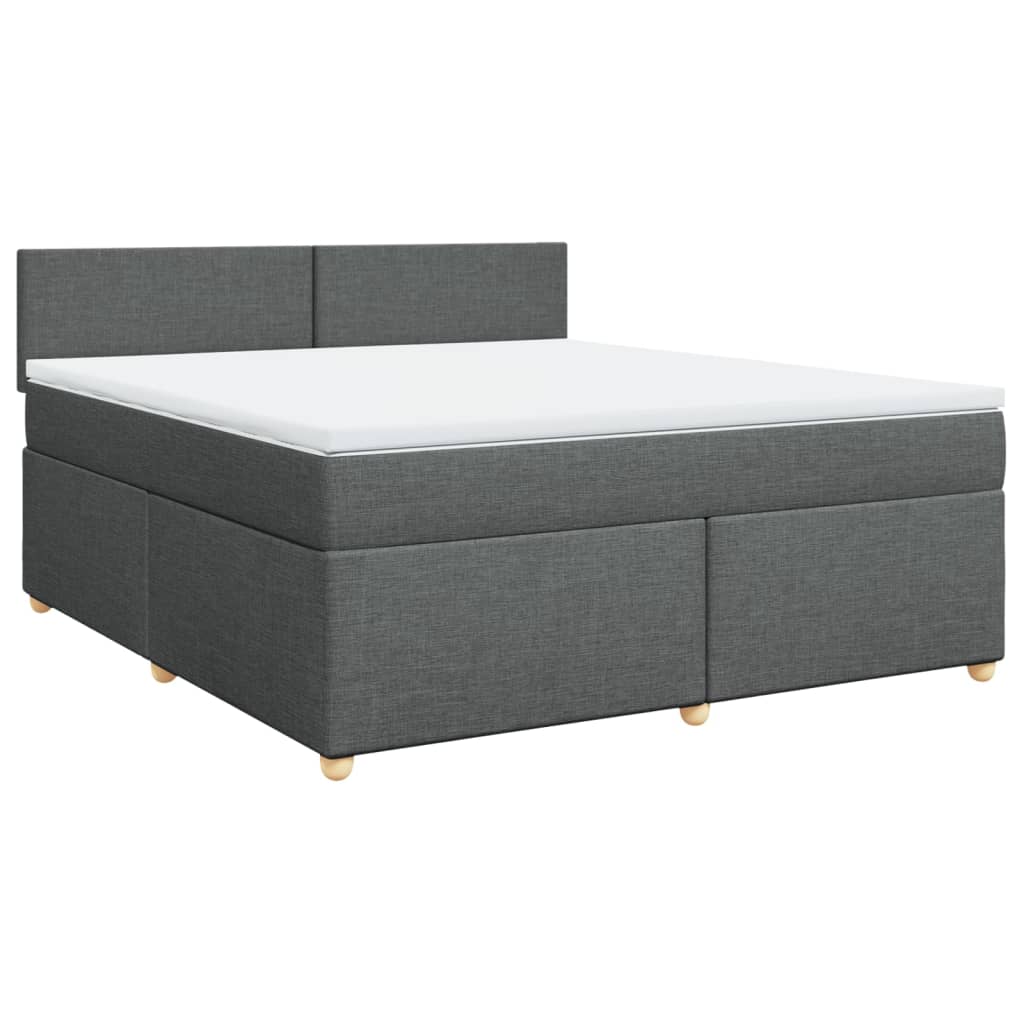 Boxspring met matras stof donkergrijs 180x200 cm
