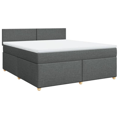 Boxspring met matras stof donkergrijs 180x200 cm