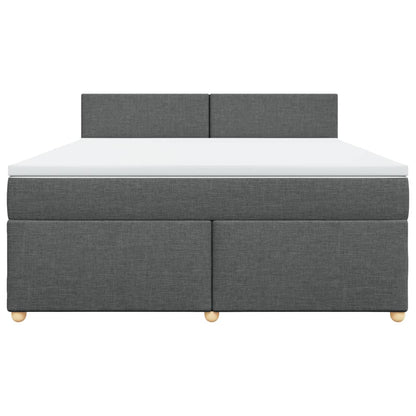 Boxspring met matras stof donkergrijs 180x200 cm