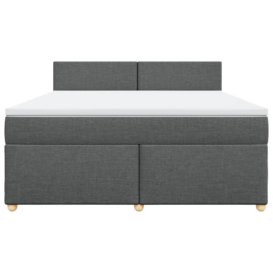 Boxspring met matras stof donkergrijs 180x200 cm