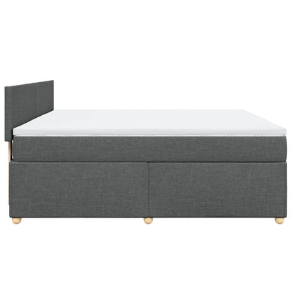 Boxspring met matras stof donkergrijs 180x200 cm