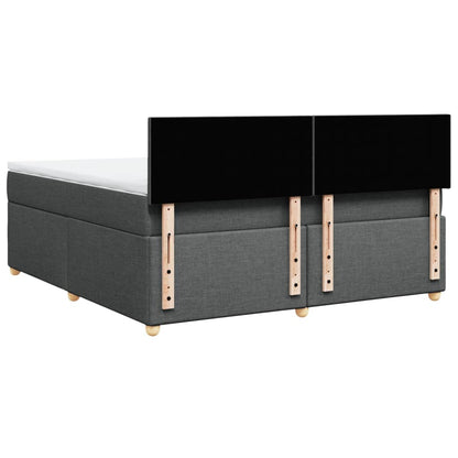 Boxspring met matras stof donkergrijs 180x200 cm