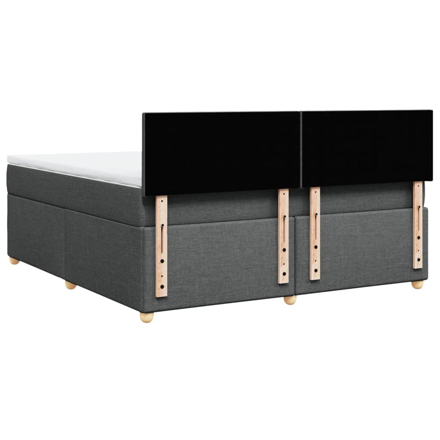 Boxspring met matras stof donkergrijs 180x200 cm