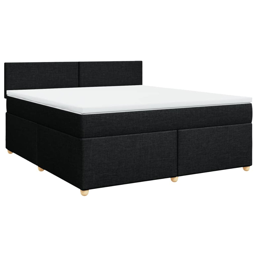Boxspring met matras stof zwart 180x200 cm