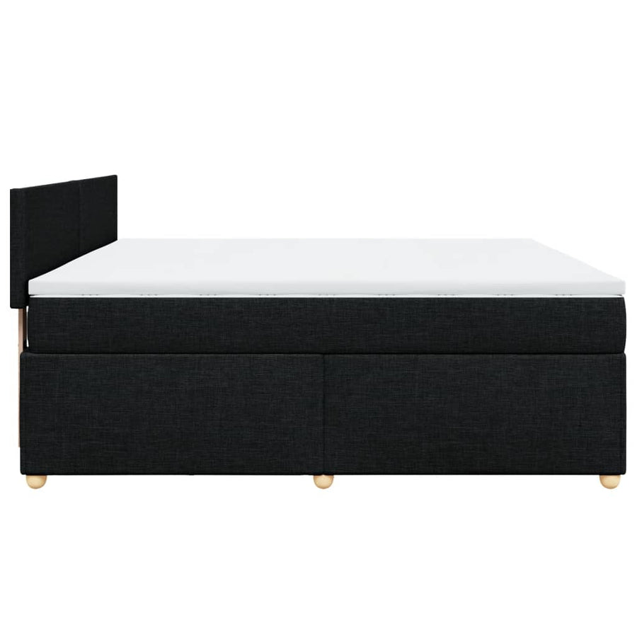 Boxspring met matras stof zwart 180x200 cm