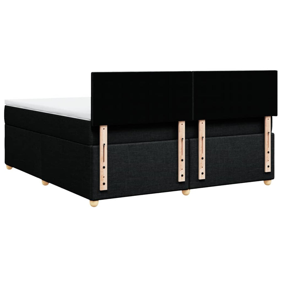 Boxspring met matras stof zwart 180x200 cm