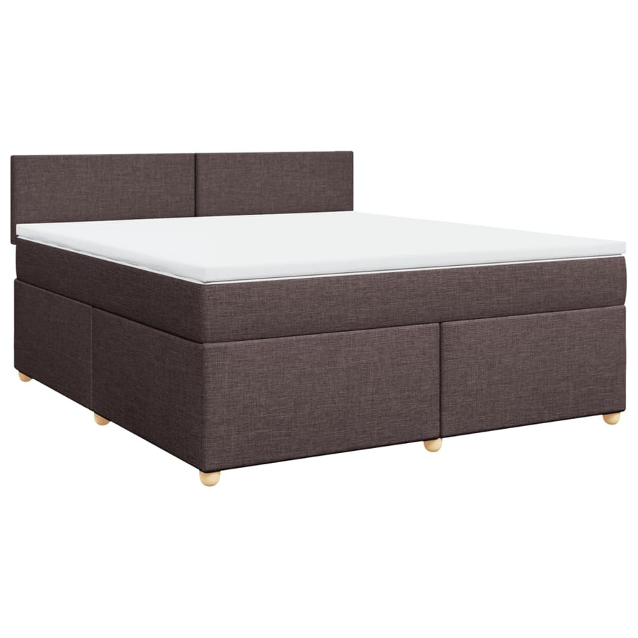 Boxspring met matras stof donkerbruin 180x200 cm