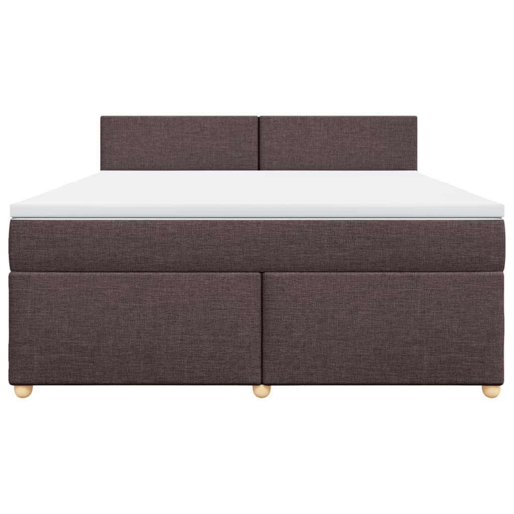 Boxspring met matras stof donkerbruin 180x200 cm