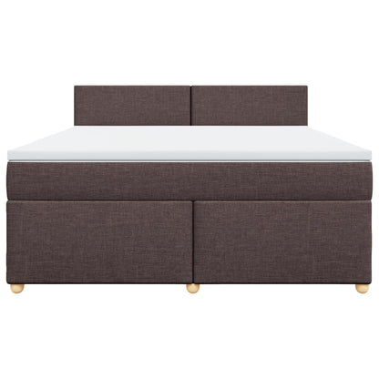 Boxspring met matras stof donkerbruin 180x200 cm