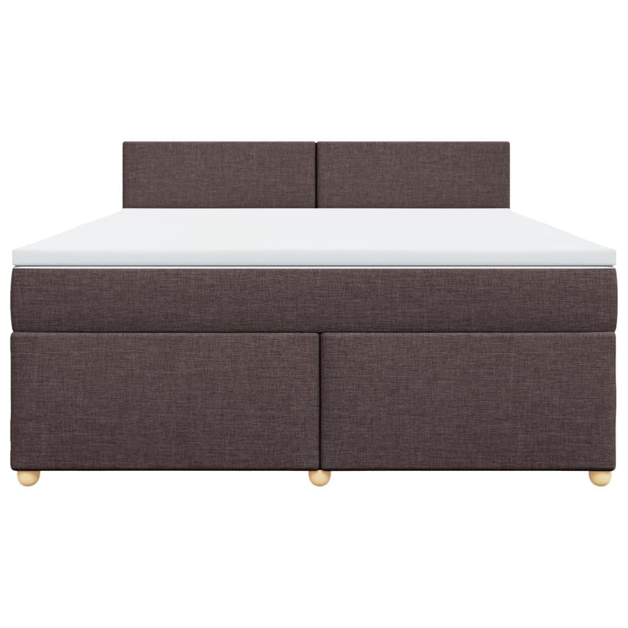 Boxspring met matras stof donkerbruin 180x200 cm